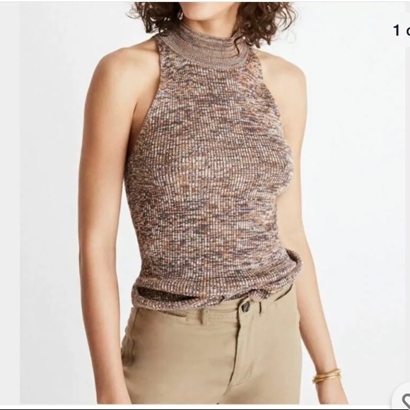 Madewell Sweaters - Madewell Mock Neck Sleeveless Ribbed Sweater Small
